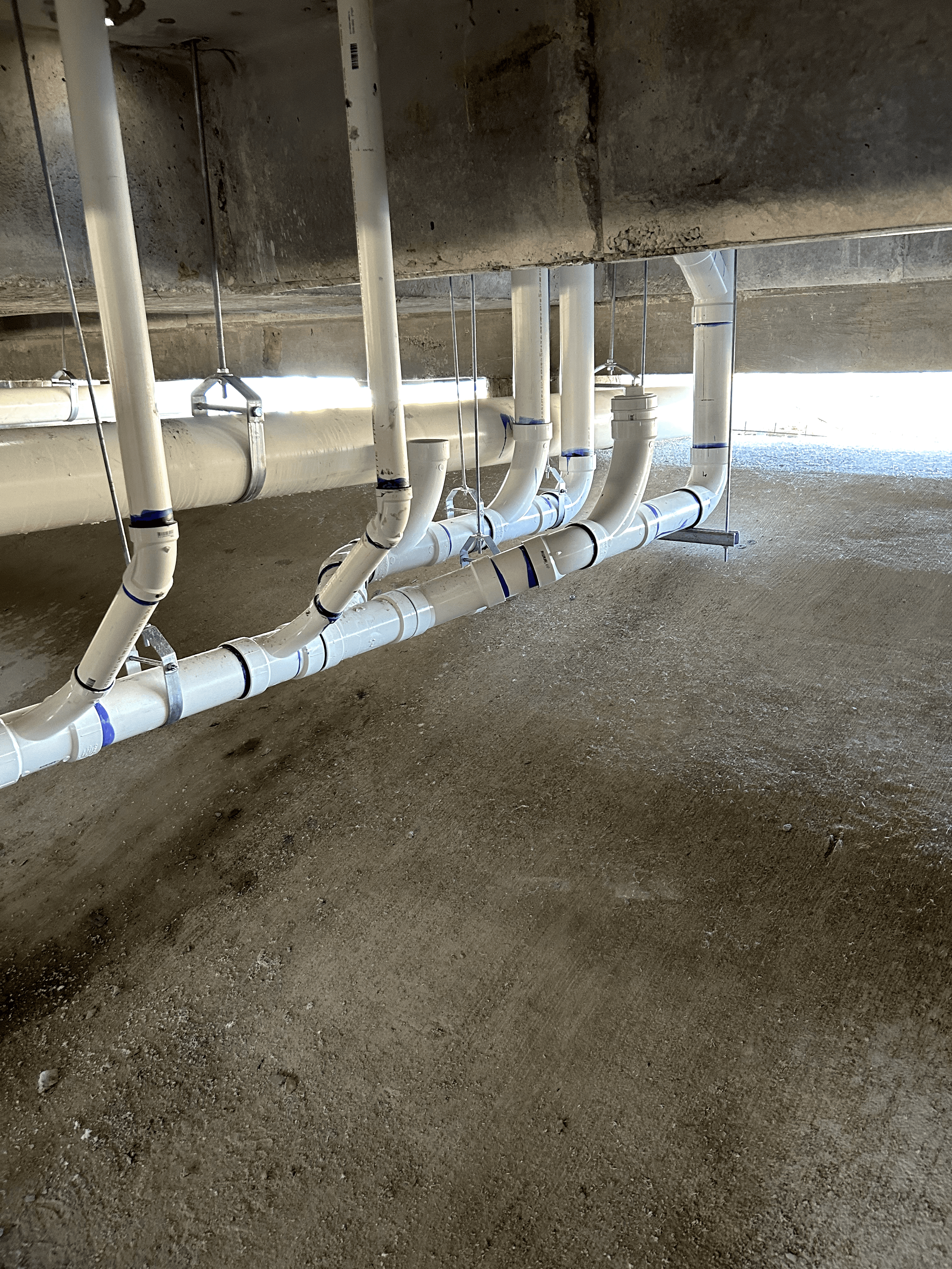 Plumbing project - Detailed pipe rough-in craftsmanship