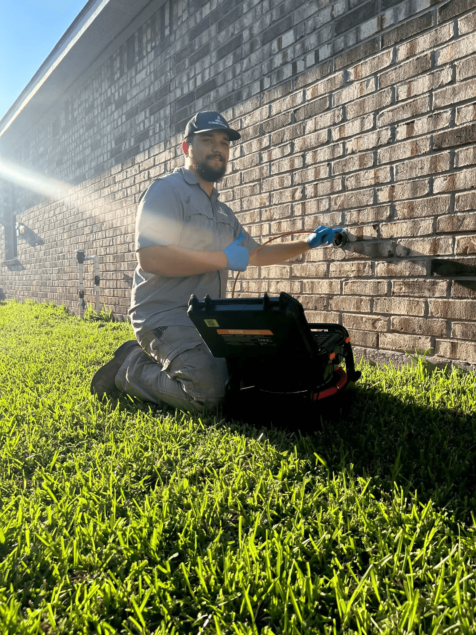 Plumbing project - Sewer line diagnostic inspection through cleanout